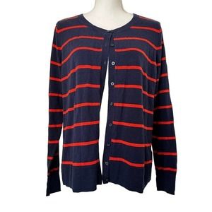 Old Navy Blue & Orange Striped Women’s Cardigan, Size L